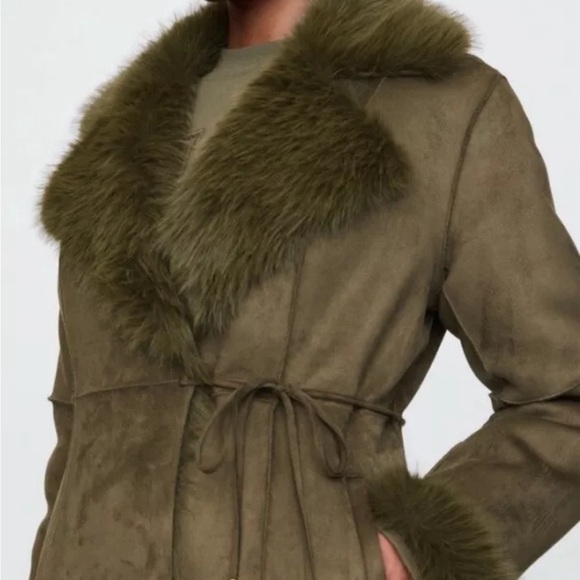 GAP x CULT GAIA  Vegan suede  fur coat size M - Picture 2 of 8